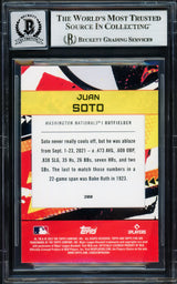 Juan Soto Autographed 2022 Topps Fire Card #200 New York Yankees Auto Grade Gem Mint 10 Beckett BAS #17039235