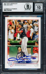 Juan Soto Autographed 2022 Topps Opening Day Card #150 New York Yankees Auto Grade Gem Mint 10 Beckett BAS #17039164