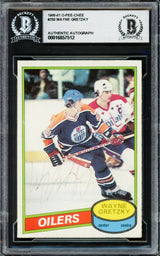 Wayne Gretzky Autographed 1980-81 O Pee Chee Card #250 Edmonton Oilers Vintage Rookie Signature Beckett BAS #16857512