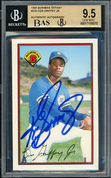 Ken Griffey Jr. Autographed 1989 Bowman Tiffany Rookie Card #220 Seattle Mariners BGS 9.5 Auto Grade Gem Mint 10 Beckett BAS #17155570