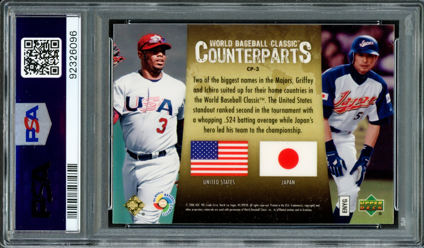 Ken Griffey Jr. & Ichiro Suzuki Autographed 2006 U.D. Special F/X Card #CP-3 Seattle Mariners WBC PSA 10 Auto Grade Gem Mint 10 PSA/DNA #92326096