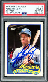 Ken Griffey Jr. Autographed 1989 Topps Traded Tiffany Rookie Card #41T Seattle Mariners PSA 9 Auto Grade Gem Mint 10 PSA/DNA #92326100