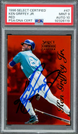 Ken Griffey Jr. Autographed 1996 Select Certified Red Card #47 Seattle Mariners PSA 9 Auto Grade Gem Mint 10 Highest Graded PSA/DNA #92326119