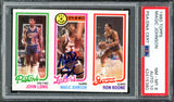 Magic Johnson Autographed 1980 Topps Rookie Card #18 Los Angeles Lakers PSA 8 Auto Grade Gem Mint 10 PSA/DNA #42415380