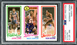 Magic Johnson Autographed 1980 Topps Rookie Card #18 Los Angeles Lakers PSA 8 Auto Grade Mint 9 PSA/DNA #42415403