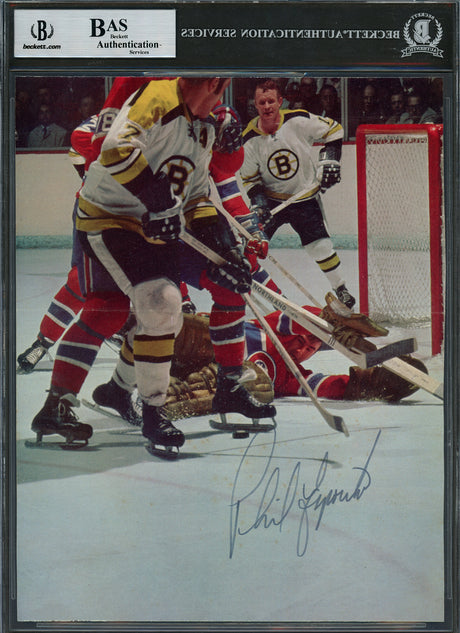 Bobby Orr & Phil Esposito Autographed 8x10 Magazine Page Photo Boston Bruins Vintage Signature Beckett BAS #17070783