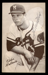 Eddie Mathews Autographed 1947-66 Exhibit Card Milwaukee Braves SKU #234850