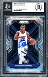 Desmond Bane Autographed 2020-21 Panini Prizm Rookie Card #297 Card Memphis Grizzlies Beckett BAS Stock #235036