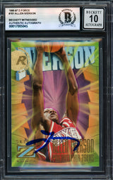 Allen Iverson Autographed 1996-97 Z-Force Rookie Card #151 Card Philadelphia 76ers Auto Grade Gem Mint 10 Beckett BAS Witness Stock #235045