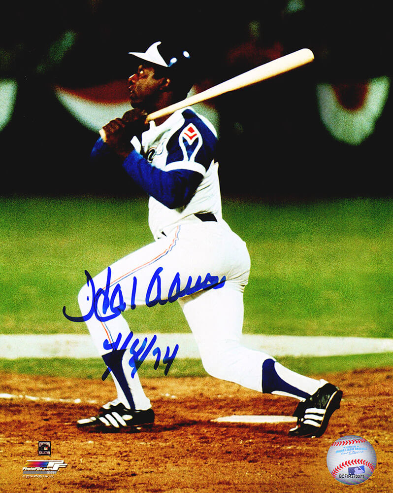 Hank Aaron Signed Atlanta Braves 715th HR 8x10 Photo w/4-8-74