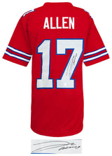 Josh Allen Signed Red Custom Football Jersey - (Beckett)