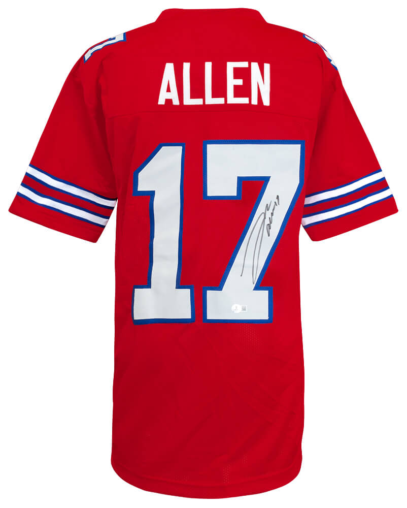 Josh Allen Signed Red Custom Football Jersey - (Beckett)