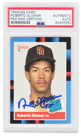 Roberto Alomar Signed San Diego Padres 1988 Donruss Rated Rookie Baseball Card #34 - (PSA Encapsulated)