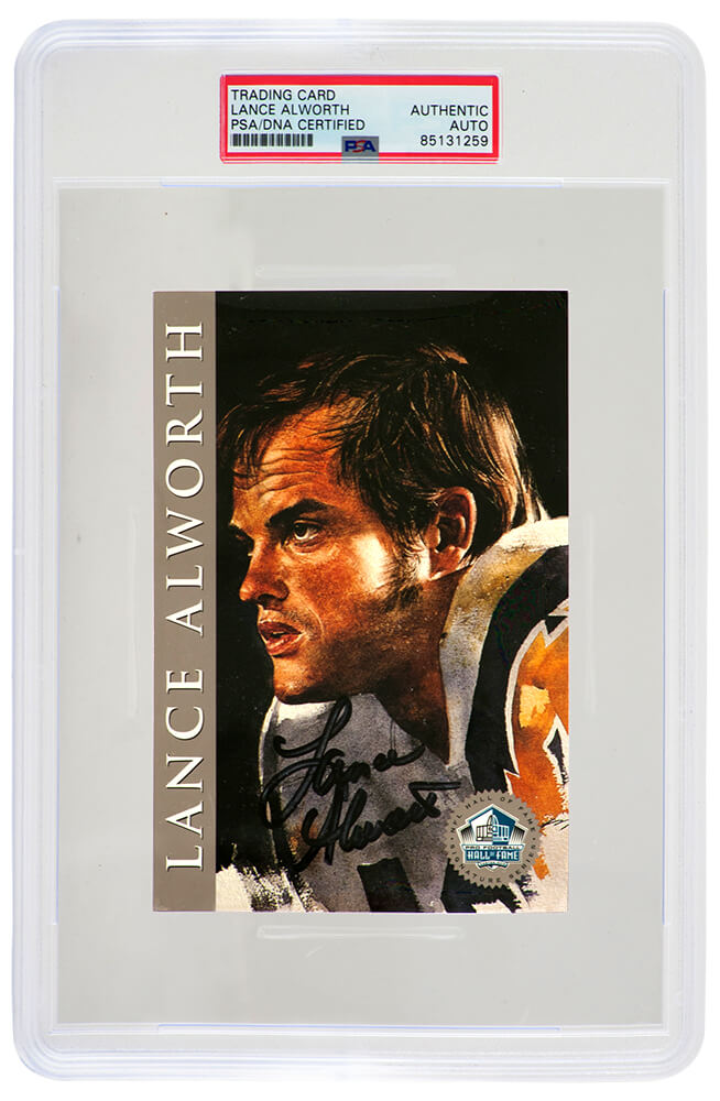 Lance Alworth Signed Pro Football Hall of Fame Signature Series 4x6 Card - (PSA Encapsulated)