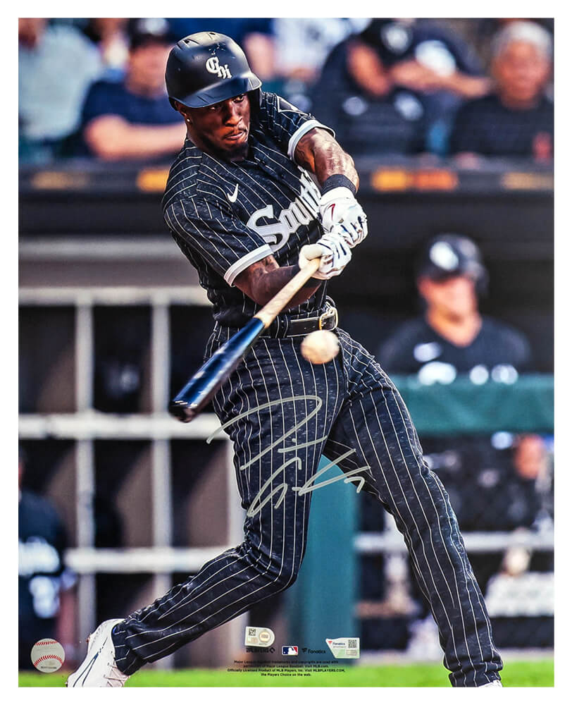 Tim Anderson Signed Chicago White Sox Black Jersey Swinging Action 16x20 Photo - (Fanatics)