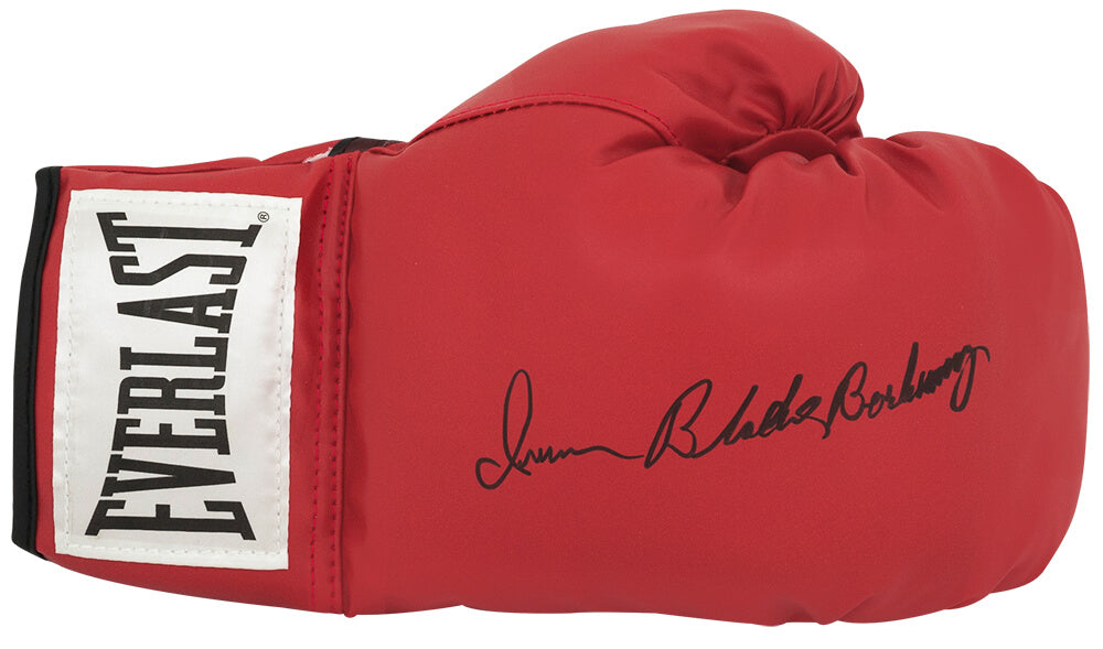 Iran Barkley Signed Everlast Red Full Size Boxing Glove w/Blade