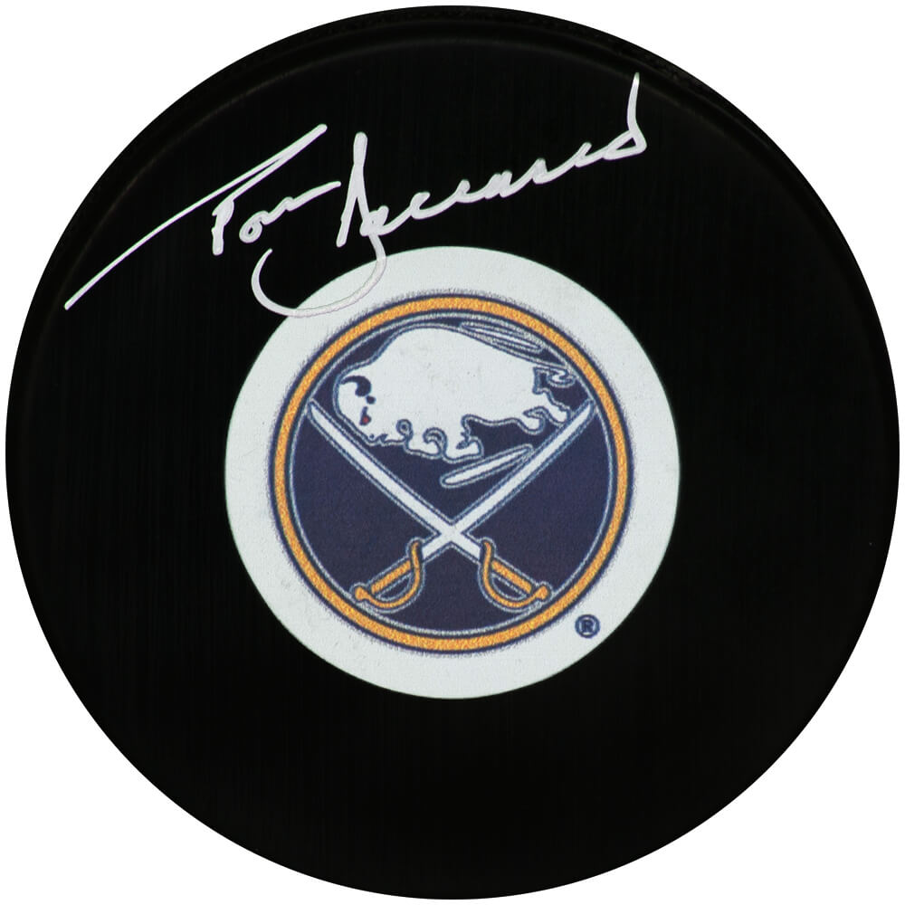 Tom Barrasso Signed Buffalo Sabres Logo Hockey Puck