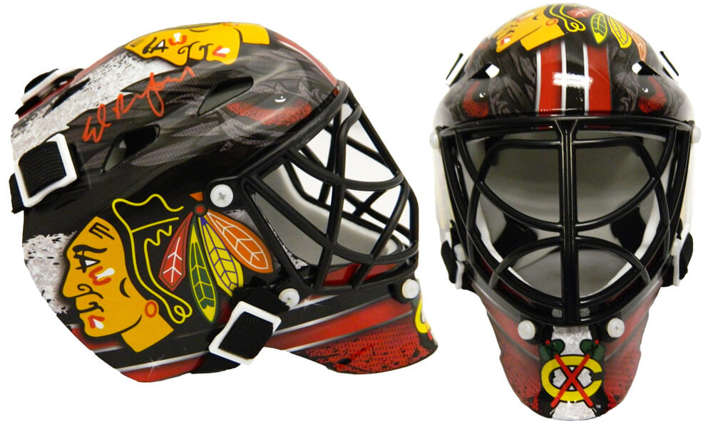 Ed Belfour Signed Chicago Blackhawks Franklin Mini Hockey Goalie Mask