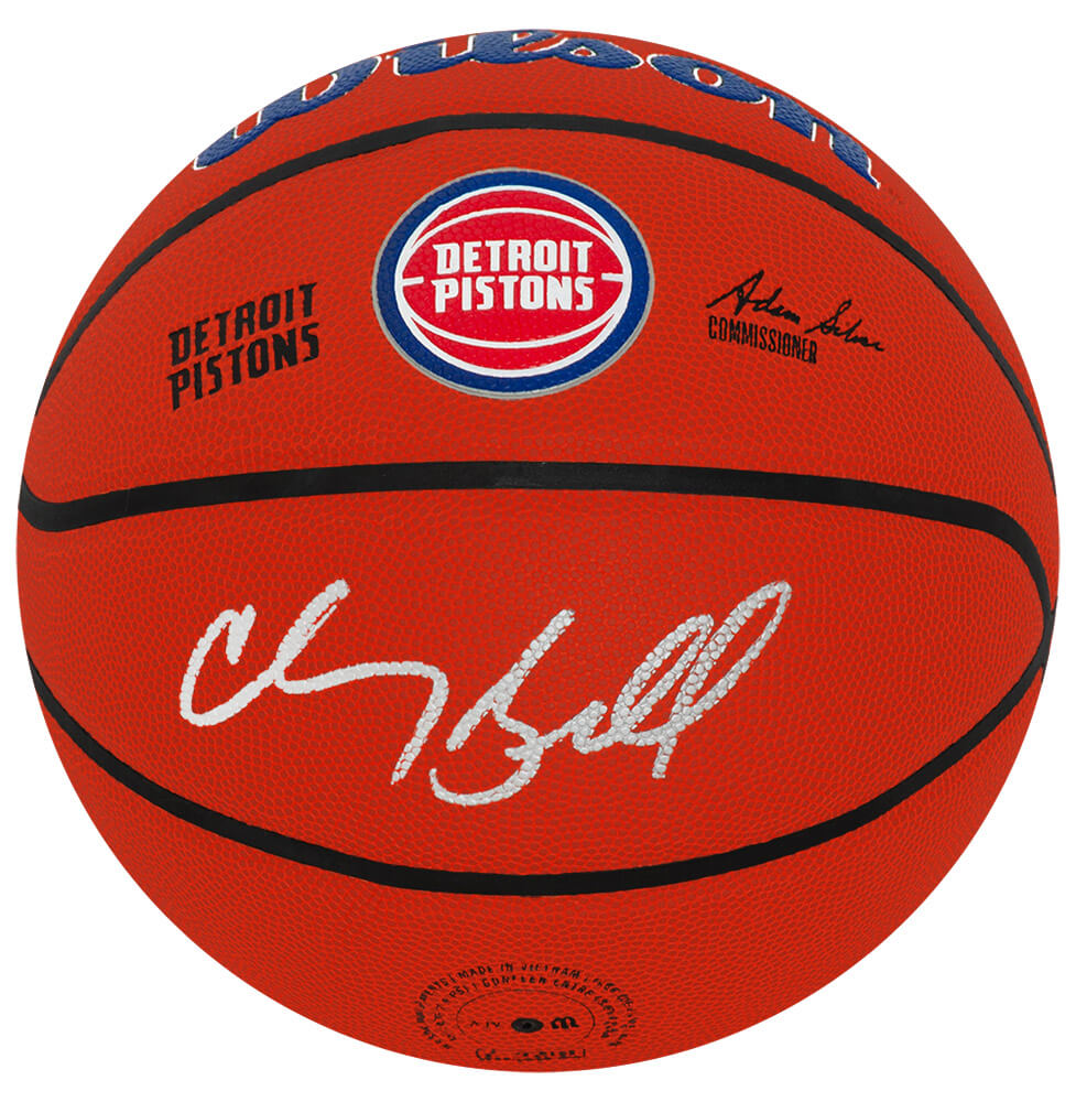 Chauncey Billups Signed Detroit Pistons Logo Wilson NBA Basketball