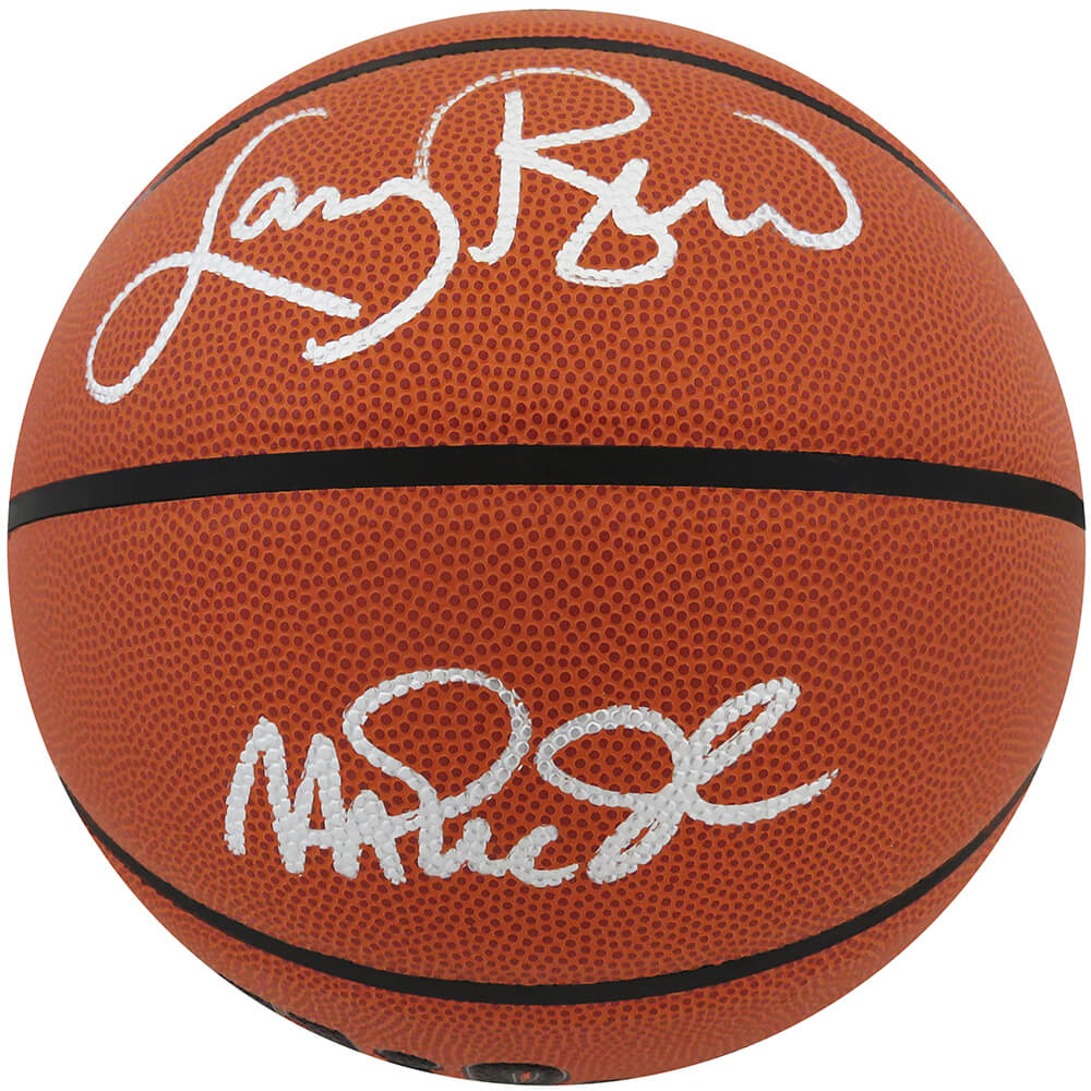 Larry Bird & Magic Johnson Dual Signed Wilson Indoor/Outdoor NBA Basketball