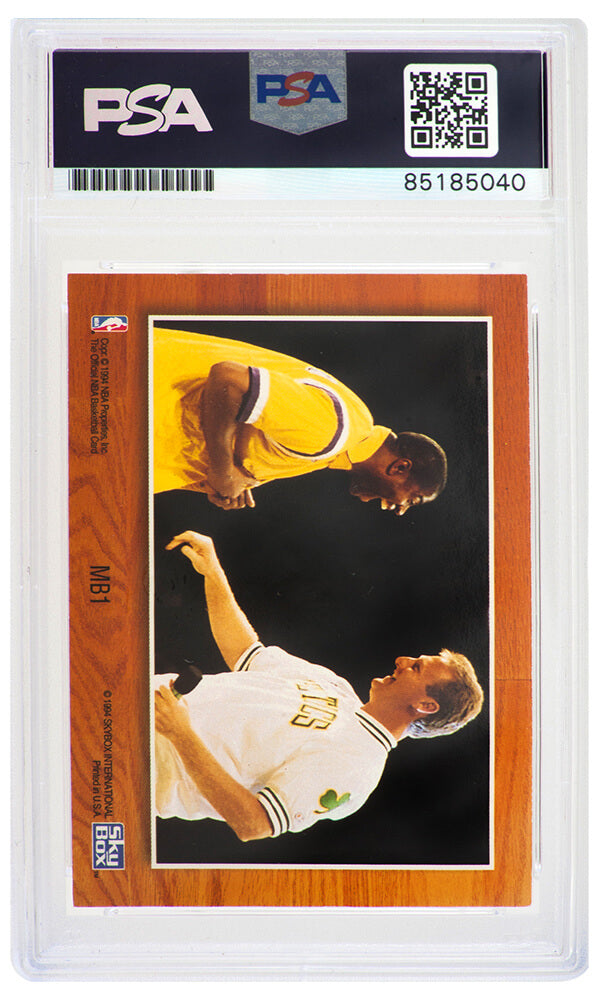 Larry Bird & Magic Johnson Signed Celtics / Lakers 1994 NBA Hoops Card (5th Anniversary) #MB1 - (PSA Encapsulated / Auto Grade 9)