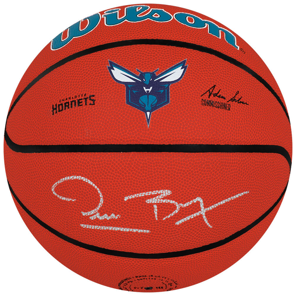 Muggsy Bogues Signed Charlotte Hornets Logo Wilson NBA Basketball