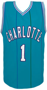 Muggsy Bogues Signed Teal Throwback Custom Basketball Jersey