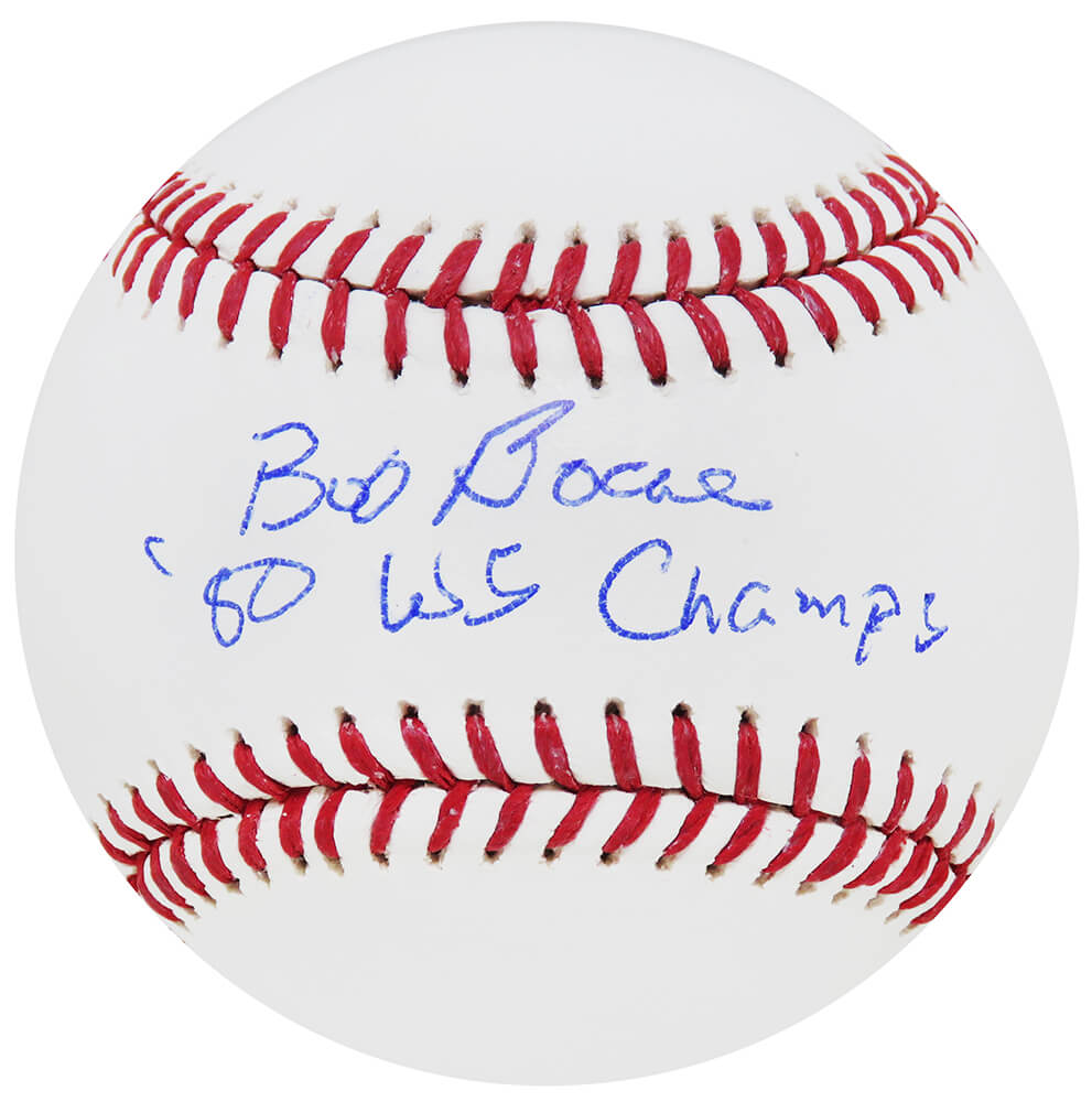 Bob Boone Signed Rawlings MLB Baseball w/80 WS Champs