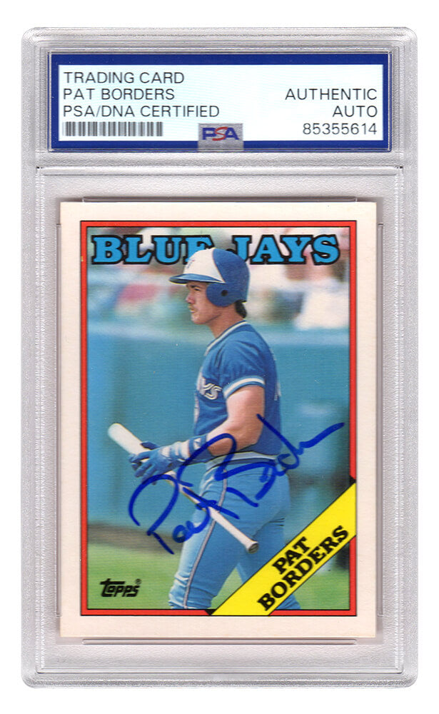 Pat Borders Signed Blue Jays 1988 Topps Traded Baseball Rookie Card #17T (PSA Encapsulated)