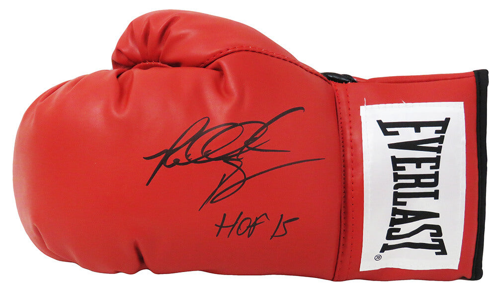 Riddick Bowe Signed Everlast Red Boxing Glove w/HOF'15