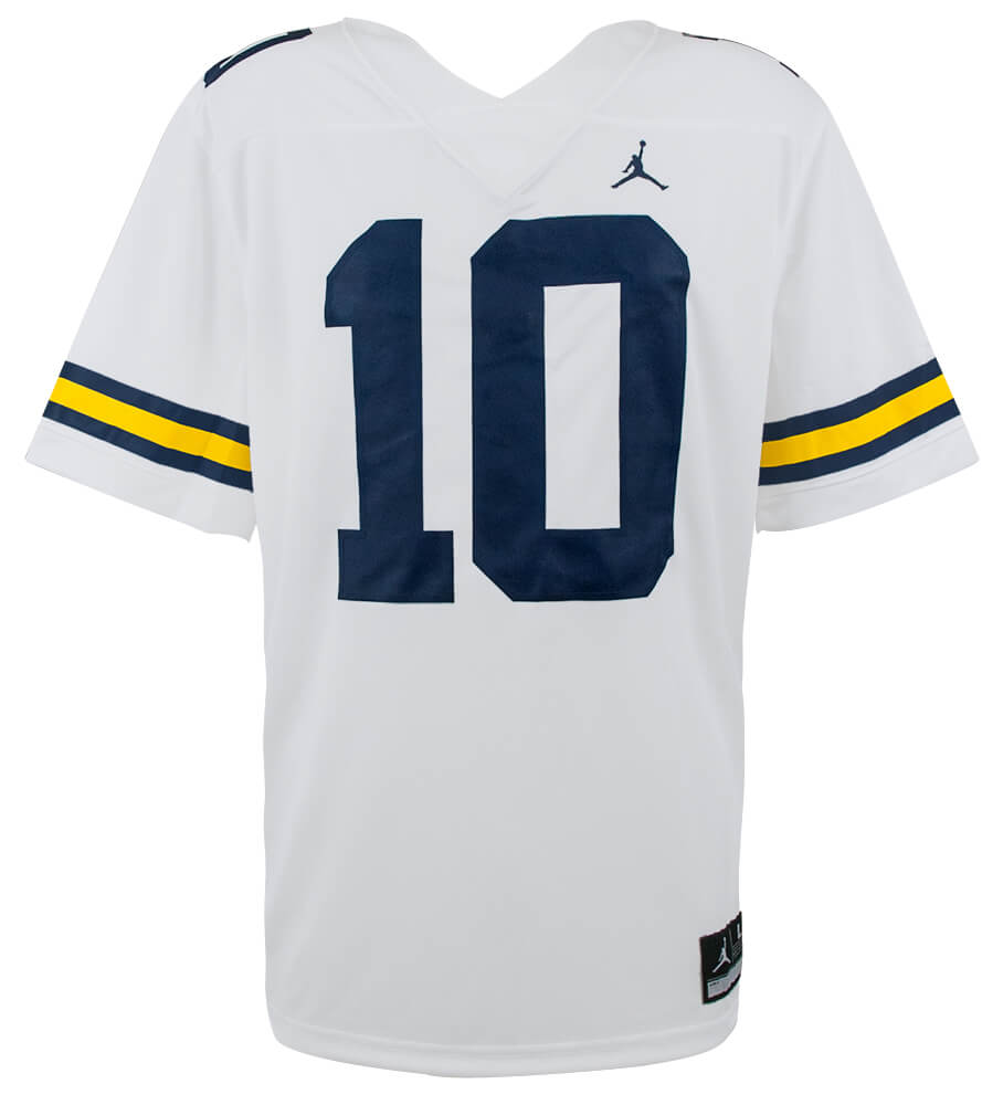 Tom Brady Signed Michigan Wolverines White Nike Jordan Brand Football Jersey (Fanatics LOA)