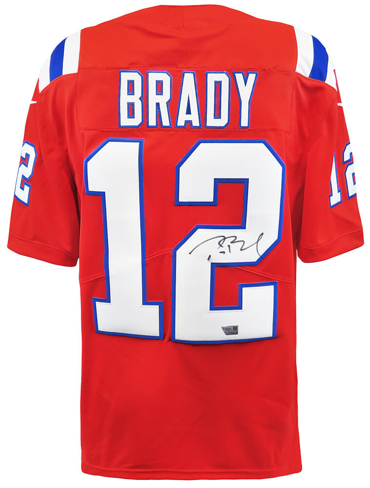 Tom Brady Signed New England Patriots Red Nike Limited Football Jersey - (Fanatics)