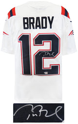 Tom Brady Signed New England Patriots White Nike Limited Football Jersey - (Fanatics)