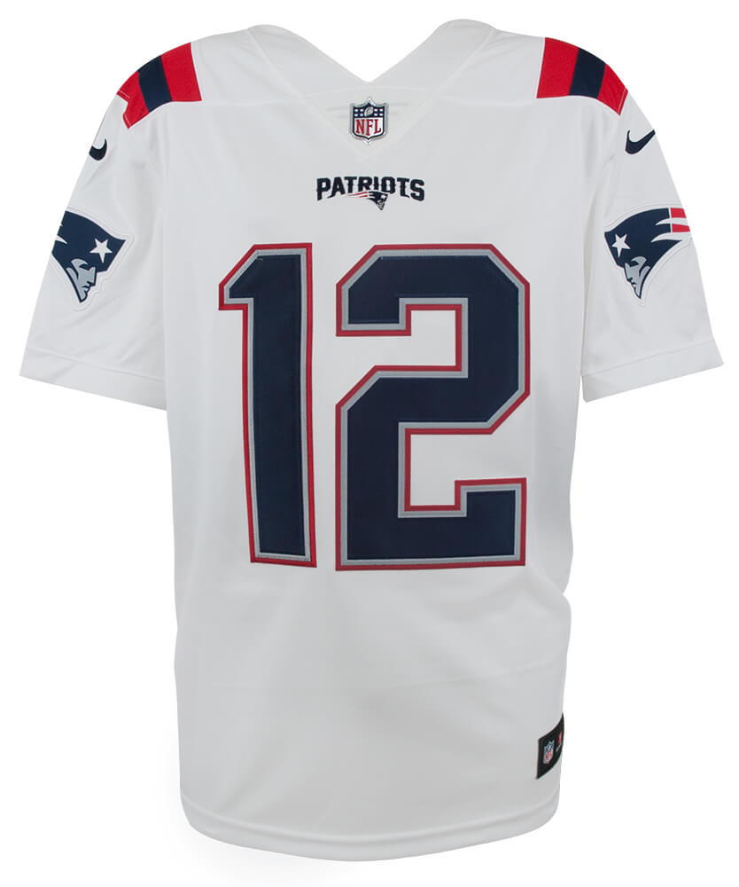 Tom Brady Signed New England Patriots White Nike Limited Football Jersey - (Fanatics)