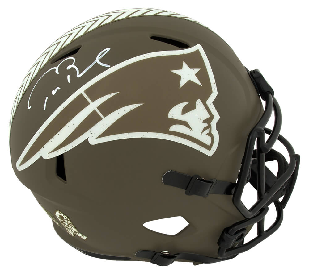 Tom Brady Signed New England Patriots Salute to Service Riddell Full Size Speed Replica Helmet (Fanatics)