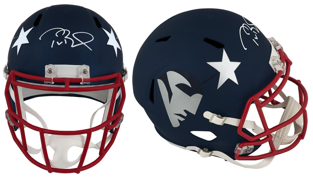 Tom Brady Signed New England Patriots AMP Riddell Full Size Speed Replica Helmet - (Fanatics)