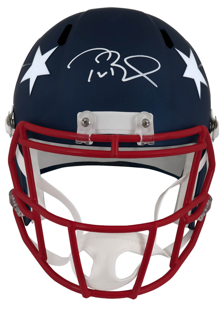 Tom Brady Signed New England Patriots AMP Riddell Full Size Speed Replica Helmet - (Fanatics)