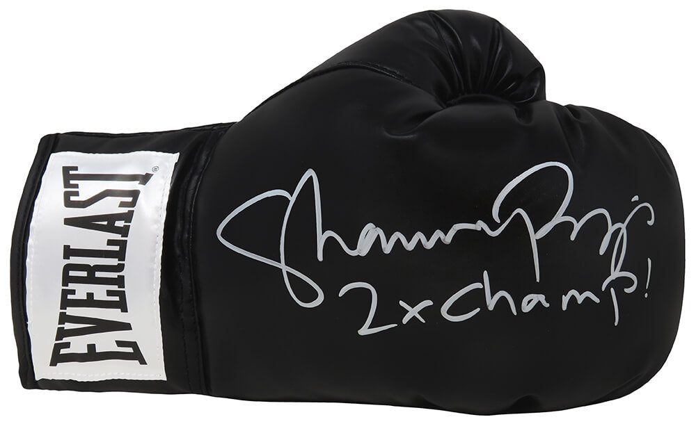 Shannon Briggs Signed Black Everlast Boxing Glove w/2x Champ