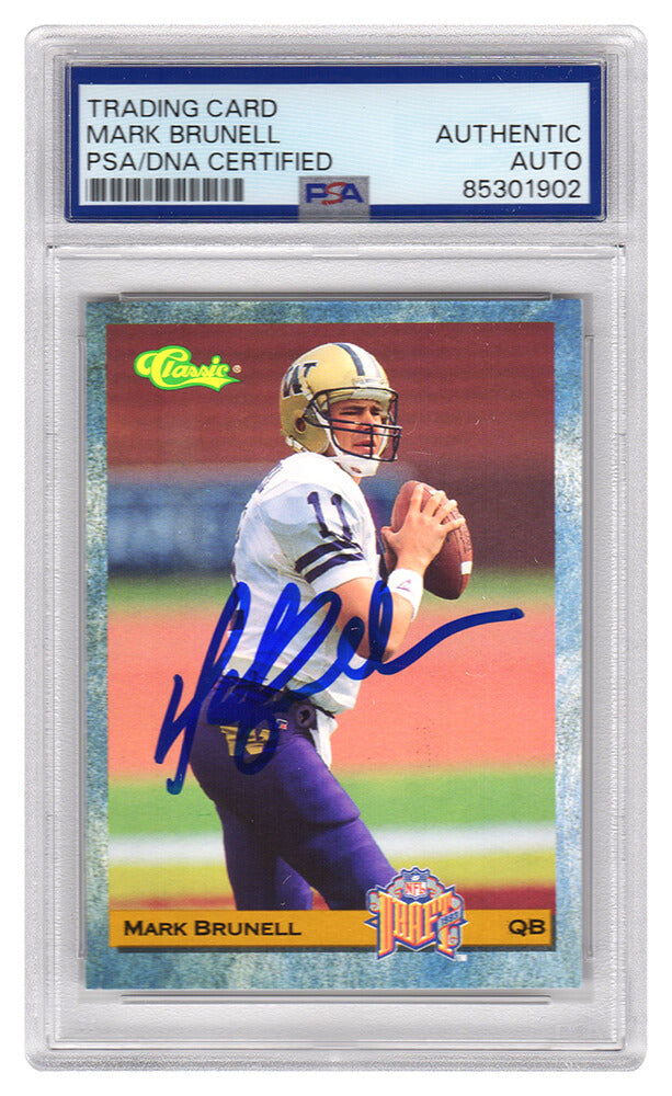 Mark Brunell Signed 1993 Classic Rookie Football Trading Card #88 - (PSA Encapsulated)