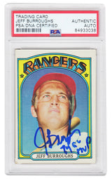 Jeff Burroughs Signed Texas Rangers 1972 Topps Rookie Baseball Card #191 w/74 AL MVP - (PSA Encapsulated)