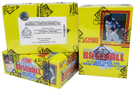 1990 Score Baseball Unopened Wax Box BBCE Wrapped From A Facotory Sealed Case - 36 Packs