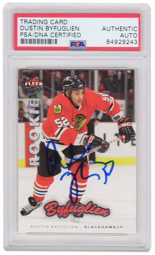 Dustin Byfuglien Signed Chicago Blackhawks 2006-07 Fleer Ultra Rookie Hockey Card #204 - (PSA Encapsulated)