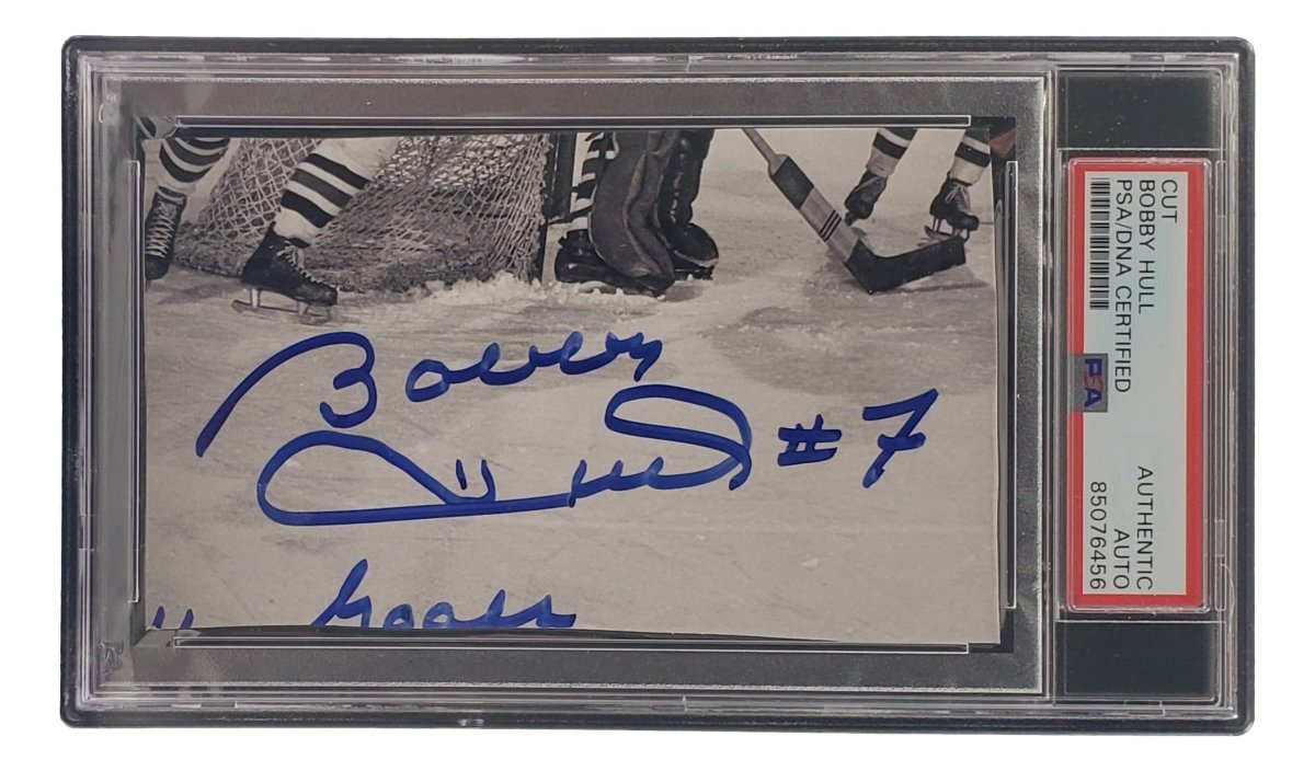 Bobby Hull Signed Slabbed Chicago Blackhawks Cut Signature PSA/DNA 85076456 - Sports Integrity