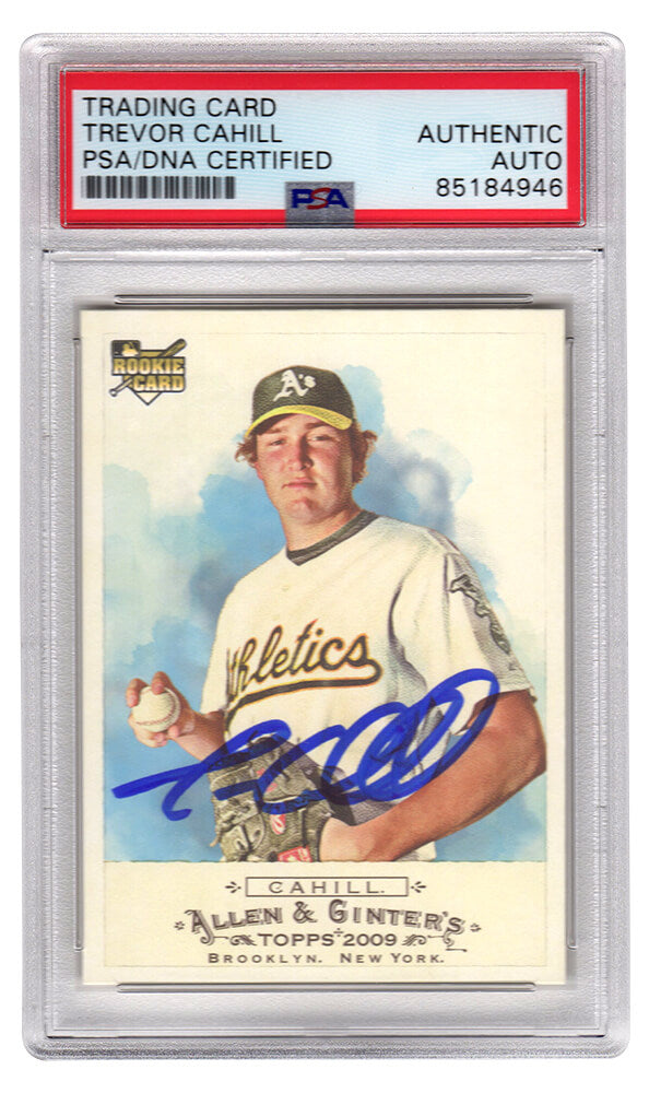 Trevor Cahill Signed Oakland A's 2009 Topps Allen & Ginter Rookie Baseball Card #241 - (PSA Encapsulated)