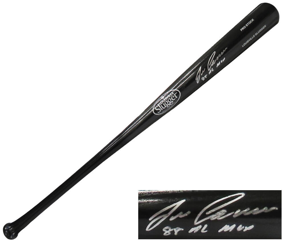 Jose Canseco Signed Louisville Slugger Black Baseball Bat w/88 AL MVP