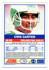 Cris Carter Signed Philadelphia Eagles 1989 Score Football Rookie Card #72 w/HOF'13