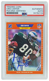 Cris Carter Signed Philadelphia Eagles 1989 Pro Set Football Rookie Card #314 (PSA Encapsulated)