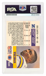 Cris Carter Signed Minnesota Vikings 1991 Pro Set Football Trading Card #834 - (PSA Encapsulated)