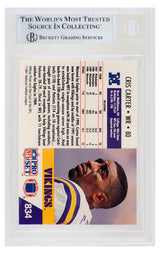 Cris Carter Signed Minnesota Vikings 1991 Pro Set Football Trading Card #834 - (Beckett Encapsulated)