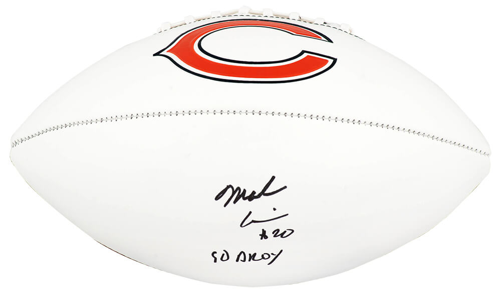 Mark Carrier Signed Chicago Bears Franklin White Logo Football w/90 D'ROY